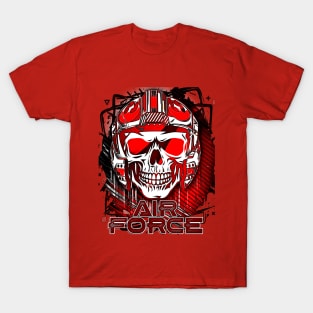 Fighter Jet Pilot Skull Helmet T-Shirt